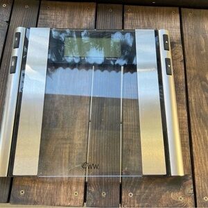 Digital Glass Bathroom Scale with Silver Accents